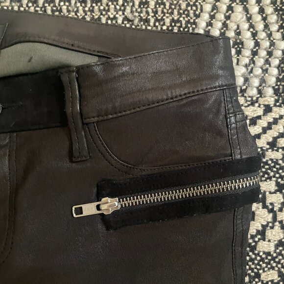 New RtA Black Lamb Leather Zip-Around Designer Pants NWOT Size 25 - Picture 4 of 13